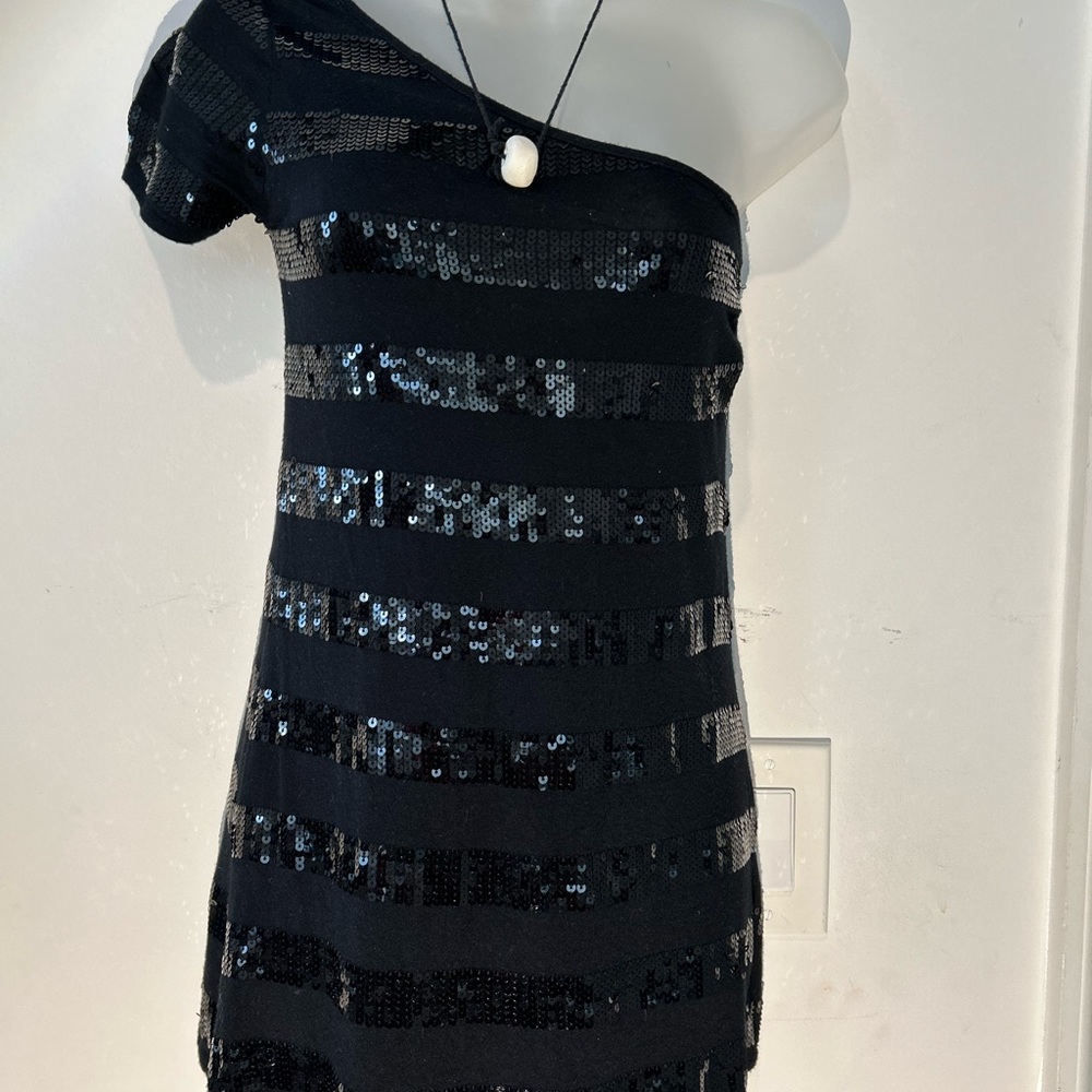 Black Sequin Off-Shoulder Top